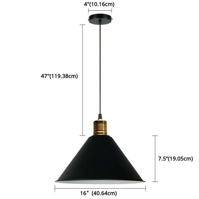 Metal Tapered Hanging Light Nordic Modern Style 1 Light  Restaurant Ceiling Pendant Lamp