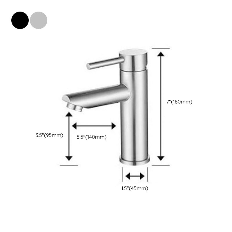 Modern Sliver Centerset Faucet Solid Color Bathroom Faucet with Lever Handle