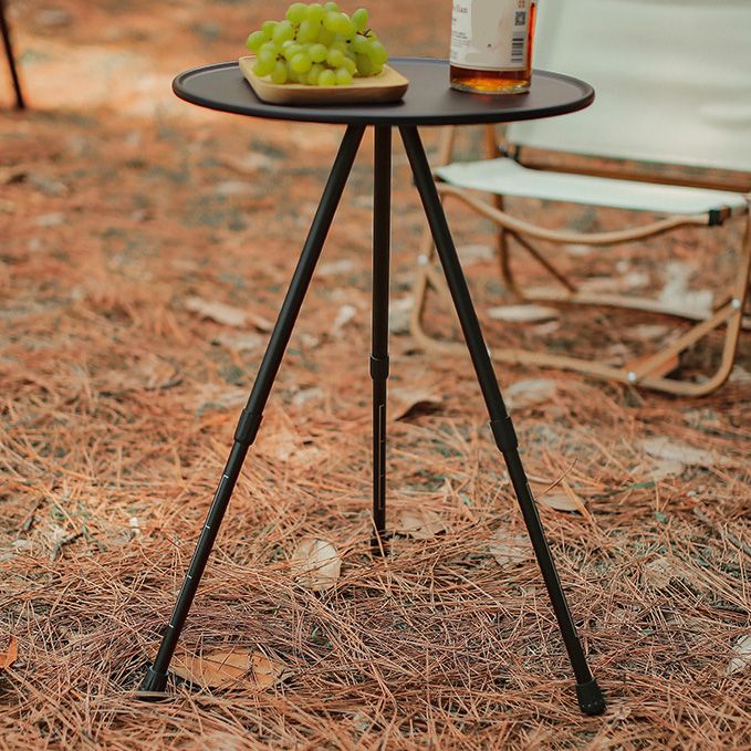 Industrial Metal Foldable Side Table Round Lift Dining Table