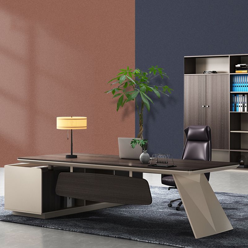 Contemporary Office Desk Artificial Wood L-Shape Writing Desk for Office