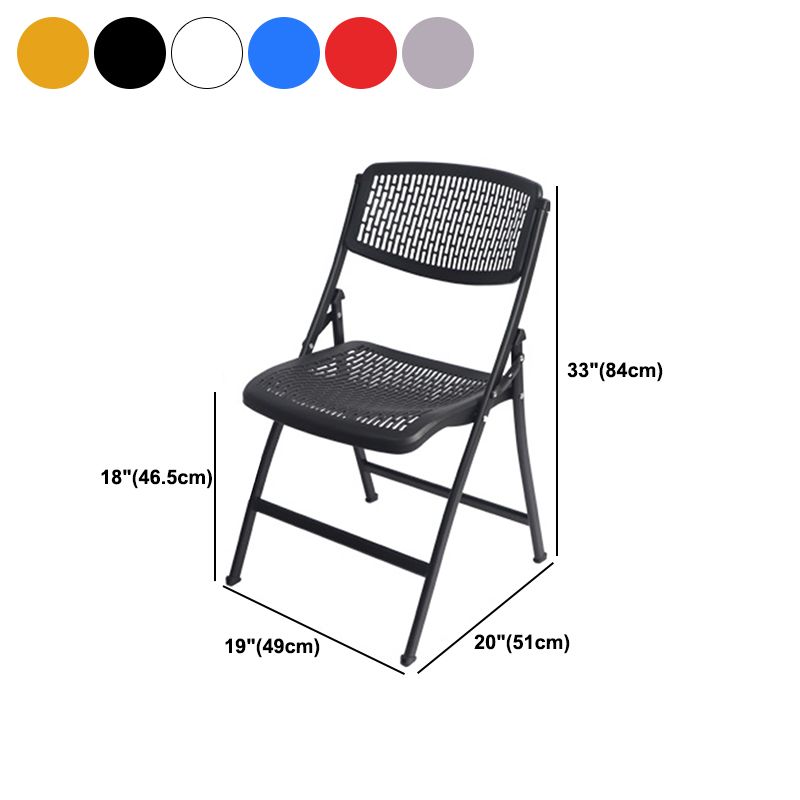 Modern Steel Frame Conference Chair Armless Plastic Back and Seat Chair