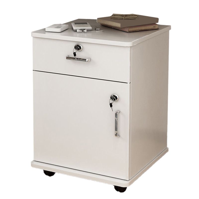 Modern Style Vertical File Cabinet Wood Filing Cabinet with Lock and Storage