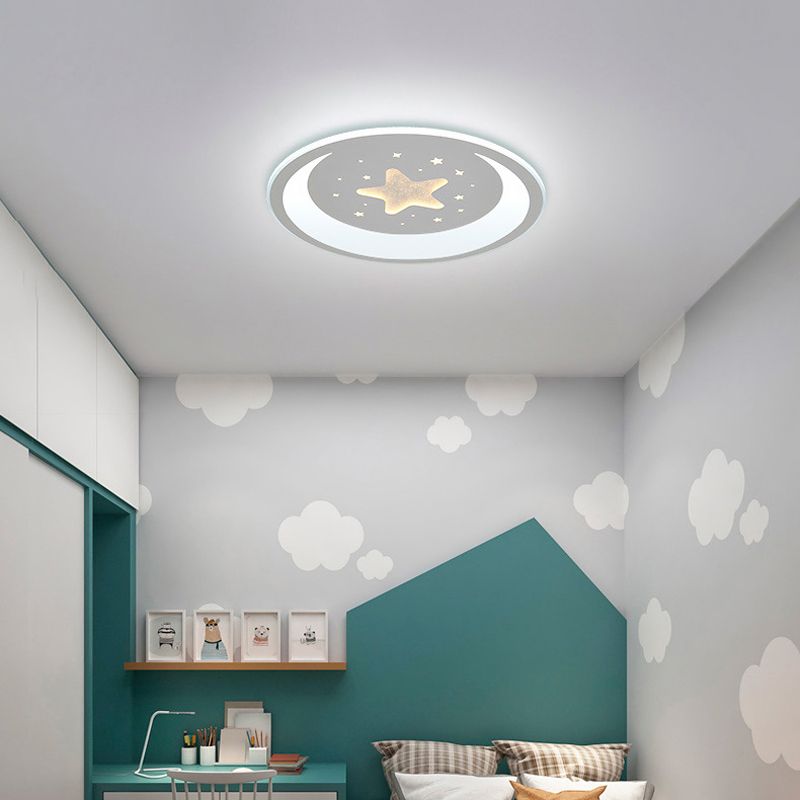 LED Modernism Ceiling Light White Flush Mount Lighting for Foyer Hallway