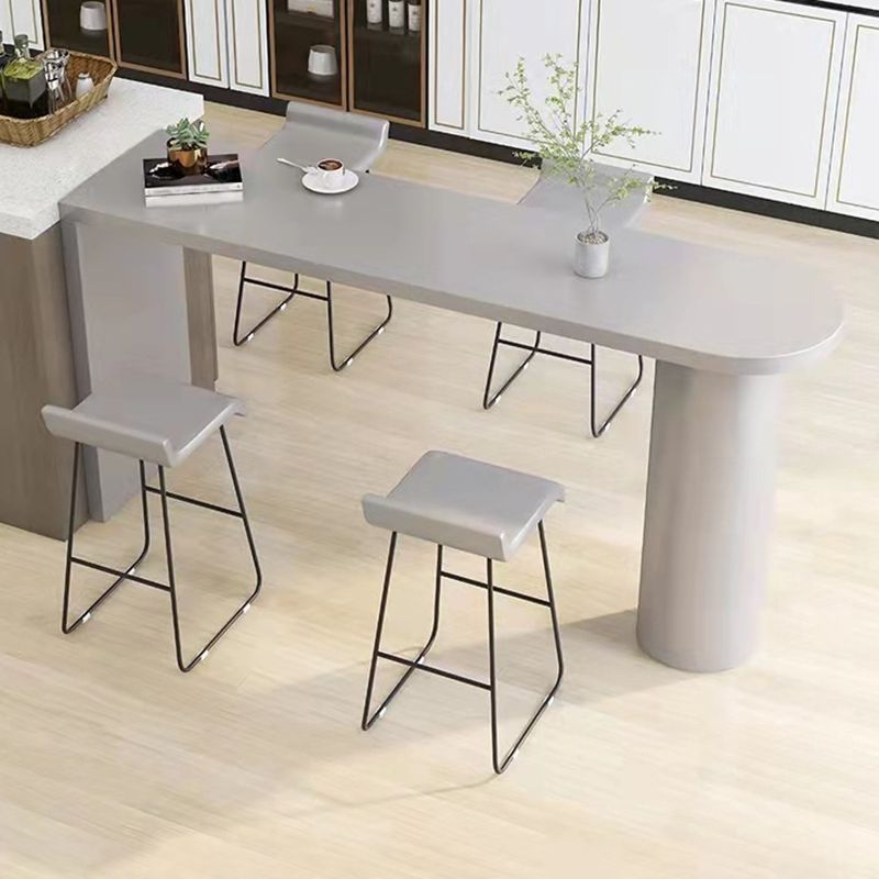 Modern Rectangle Wood Bar Counter Table Metal Bar Counter Table for Home