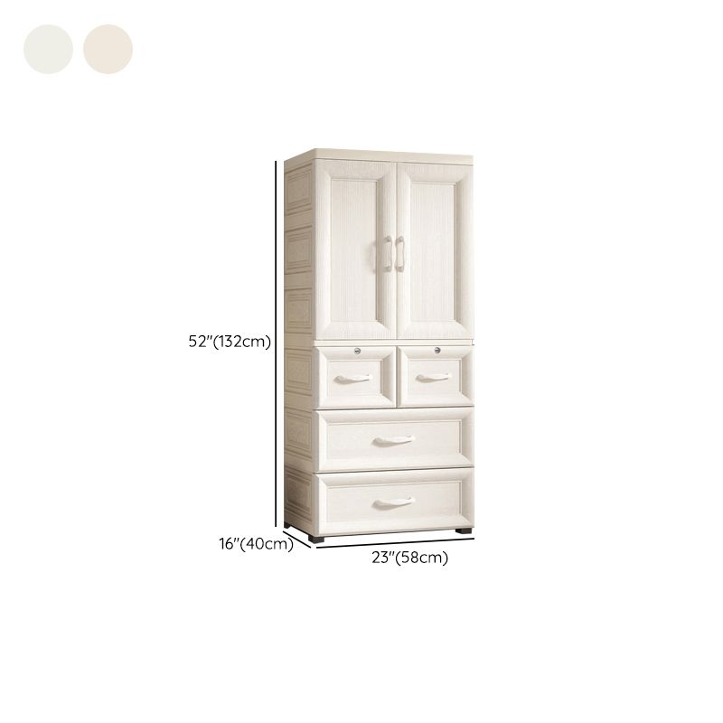 Modern Kid's Wardrobe Plastic 2-door Wardrobe Closet for Bedroom