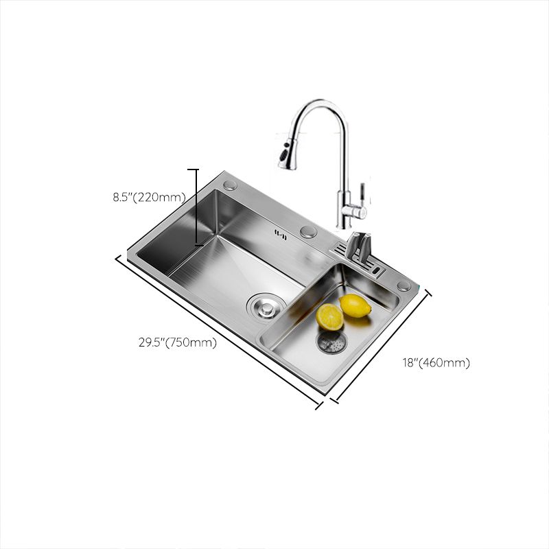 Soundproof Kitchen Sink Overflow Hole Design Stainless Steel Kitchen Sink with Faucet