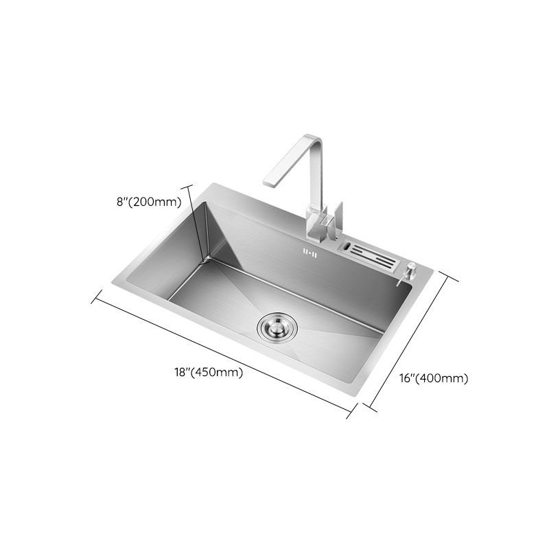 Modern Kitchen Sink Stainless Steel with Accessories and Faucet Kitchen Bar Sink