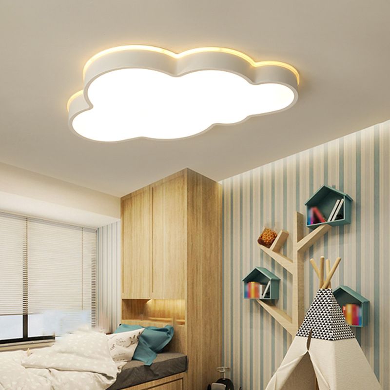 Cloud Shape Flush Light Modern Style Metal 1 Light Flush Mount for Bedroom