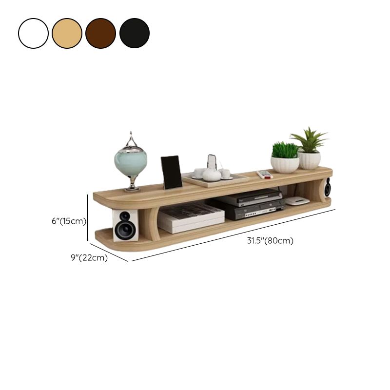 9" W Scandinavian TV Media Stand Open Shelving Wall-mounted TV Media Console