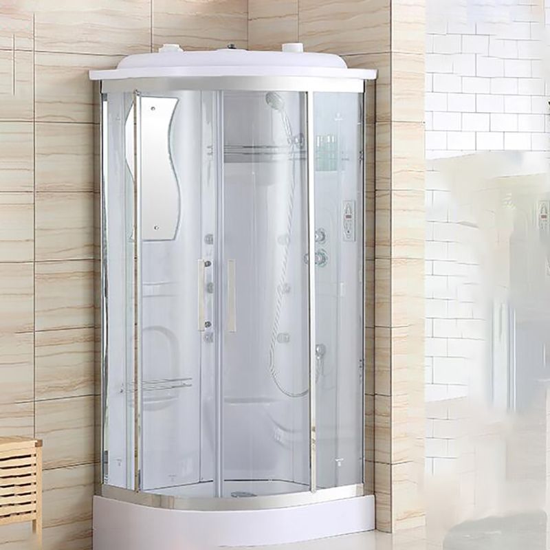 White Shower Stall Stainless Steel Shower Enclosure with Base Included