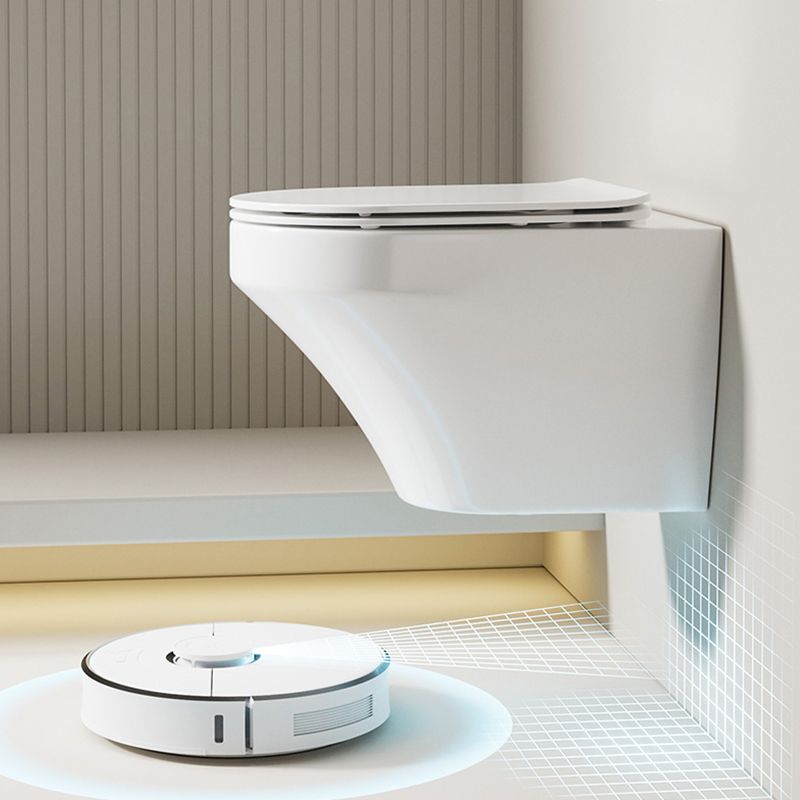 Modern White Ceramic Flush Toilet Wall Mount Toilet Bowl for Washroom