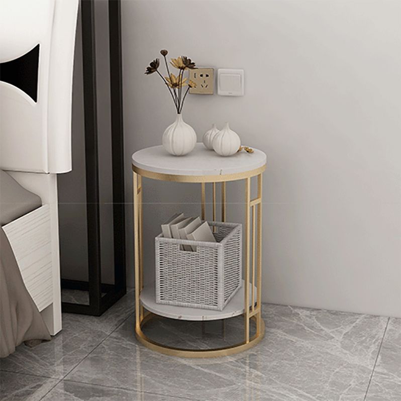 Open Storage Bed Nightstand Glam Bedside Cabinet for Bedroom