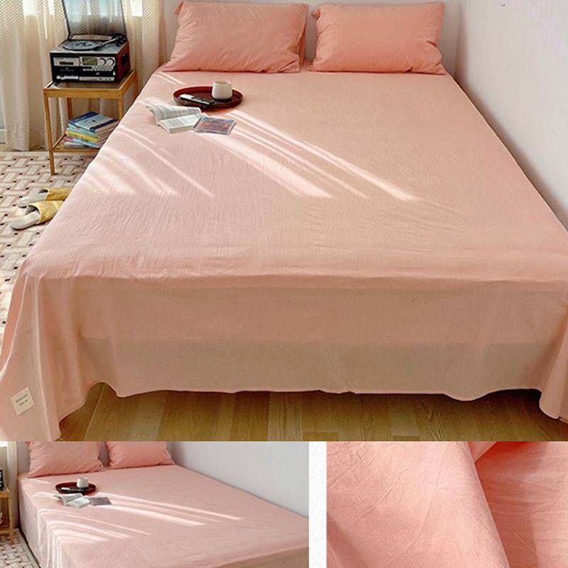 Cotton Bed Non-Pilling Sheet Set Fade Resistant Fitted Sheet