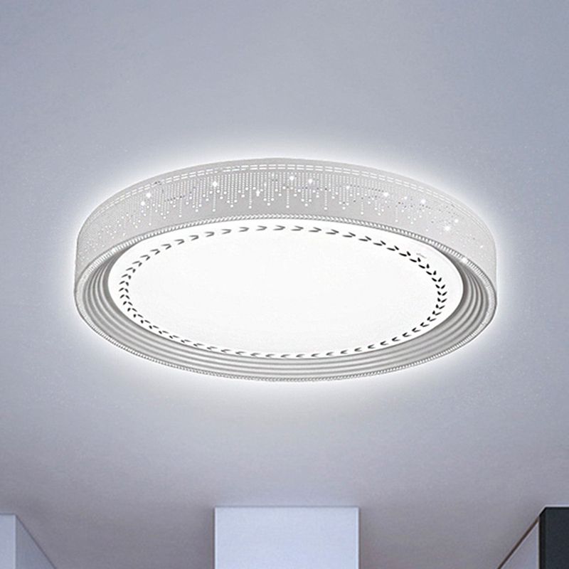 Plafonnier LED simple avec abat-jour en acrylique, éclairage rond blanc encastré dans un design de pluie de météores, 18"/22"/30" de diamètre