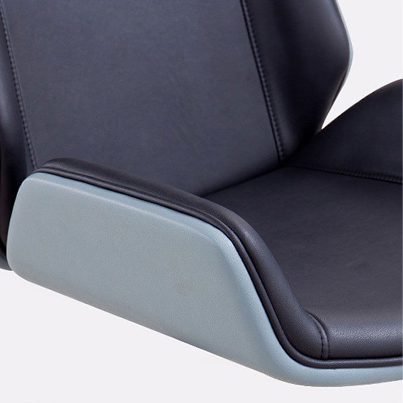 Fixed Arms Desk Chair High-back Ergonomic Leather Office Chair