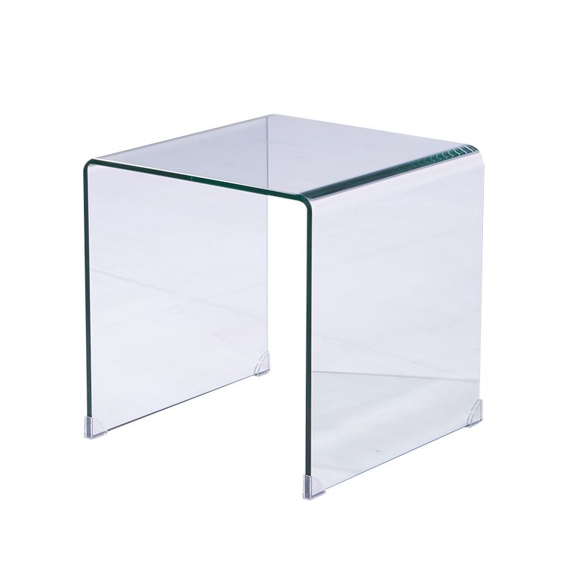 Glass Night Table, Contemporary Black/Clear Nightstand Or End Table