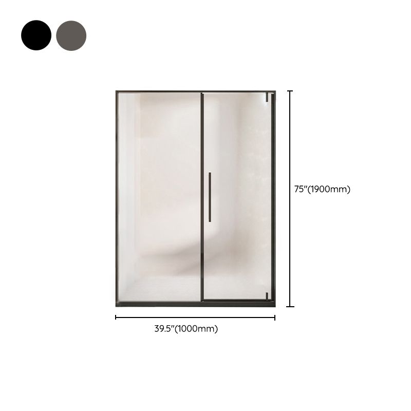 Glass and Metal Shower Door Simple One-Line Shower Bath Door