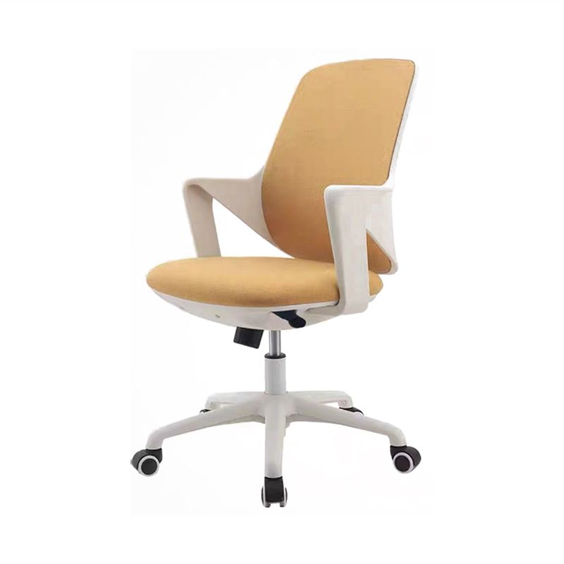 Modern Desk Chair Fabric Computer Chair Mid-Back Chair with Wheels