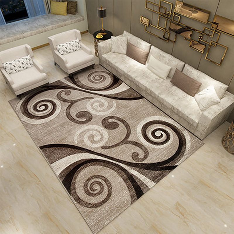 Victoriaanse paisley bloemruimte vloerkleed bruine tonus polyester tapijt wasbaar gebied tapijt