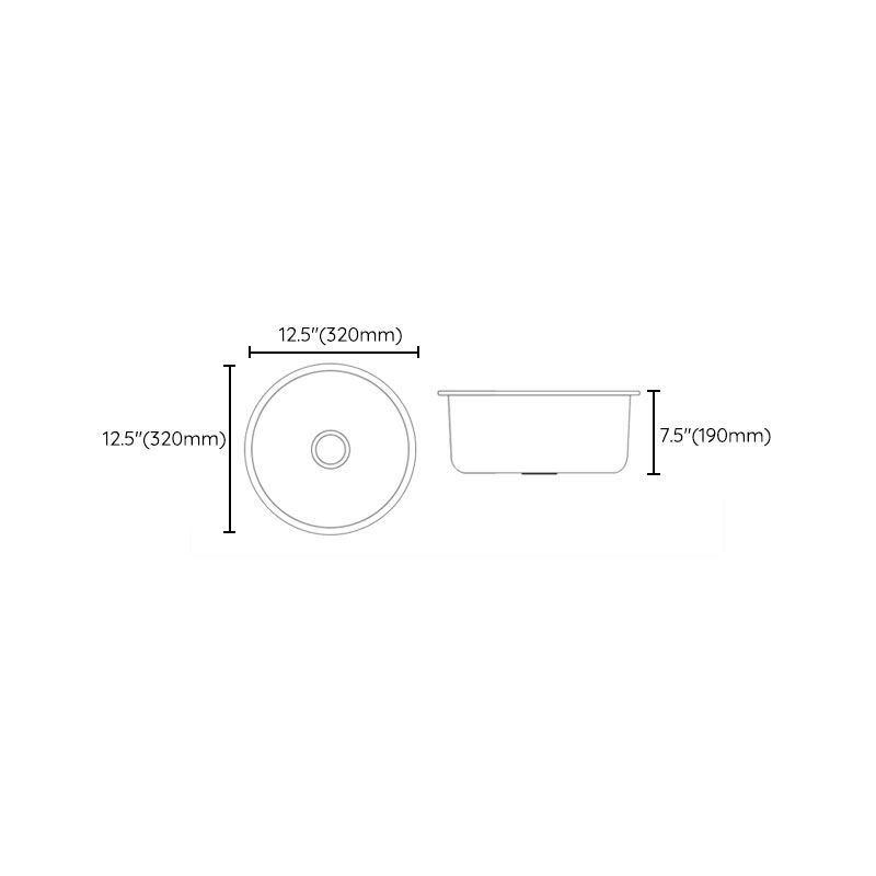 Contemporary Kitchen Sink Stainless Steel Kitchen Sink with Round Shape