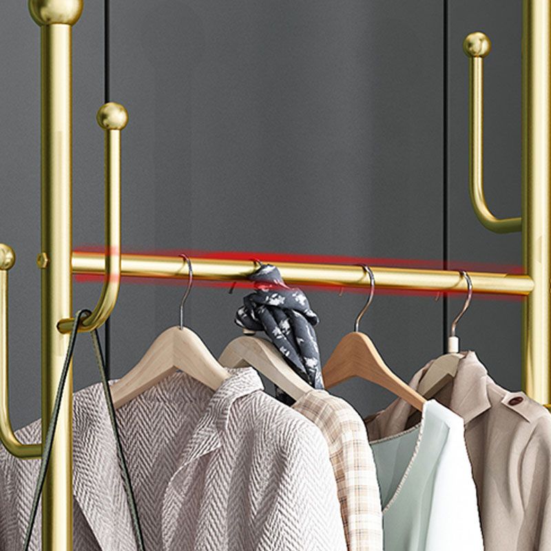 Contemporary Hall Stand Metal Hooks Shelving Included Free Standing Coat Rack