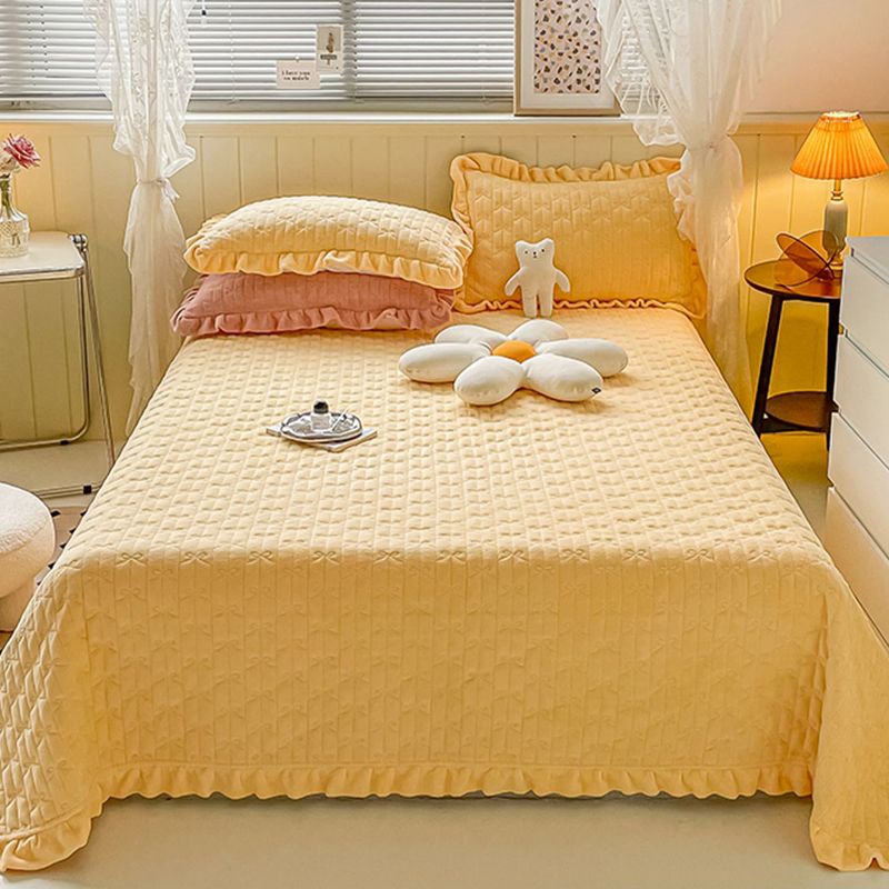 Solid Polyester Bed Sheet Set Modern Elegant Extra Soft Pillowcase