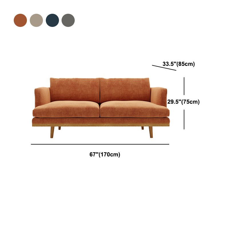 Linen Modern Recessed Arm Sofa Standard Sofa for Living Room, Apartment