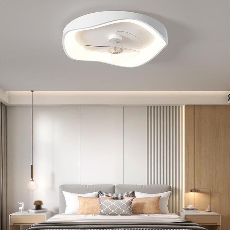 White Fan with Light 3-Blade Modernism LED Ceiling Fan for Foyer