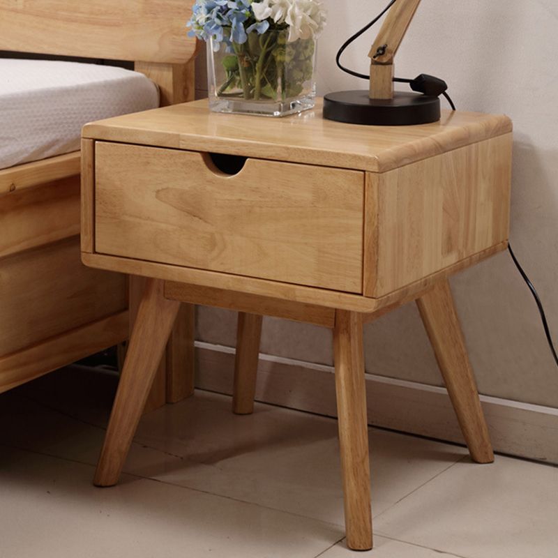 Solid Wood Modern Bed Nightstand Drawer Storage Legs Included Night Table