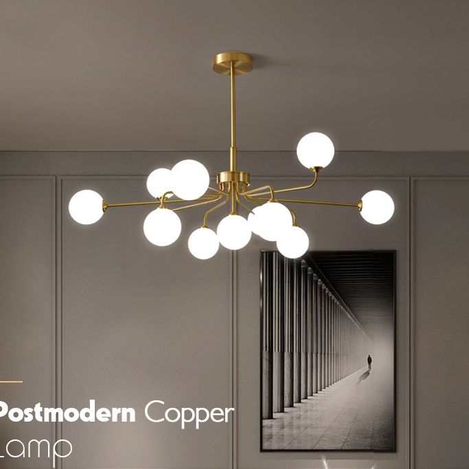 Simplicité moderne Spoutnik Pendant lustre Opal Verre Hanging Lightture pour le salon