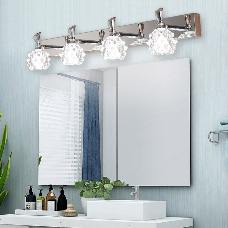 Luz de tocador contemporáneo accesorios de iluminación de espejo de vidrio simple para sala de lavado