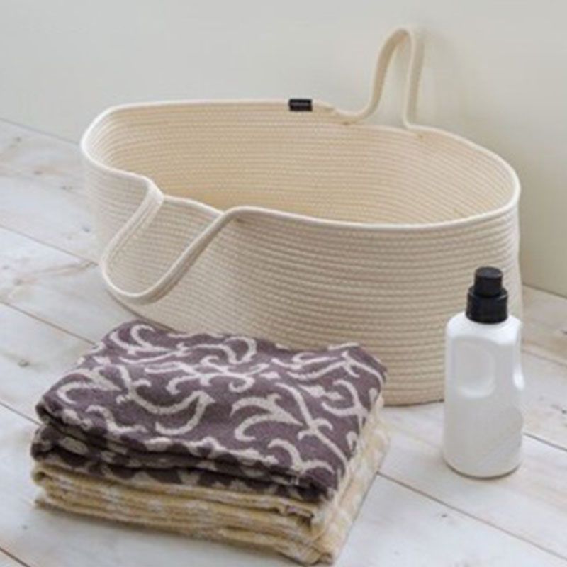 Upholstered Oval Moses Basket Folding Moses Basket for Newborn