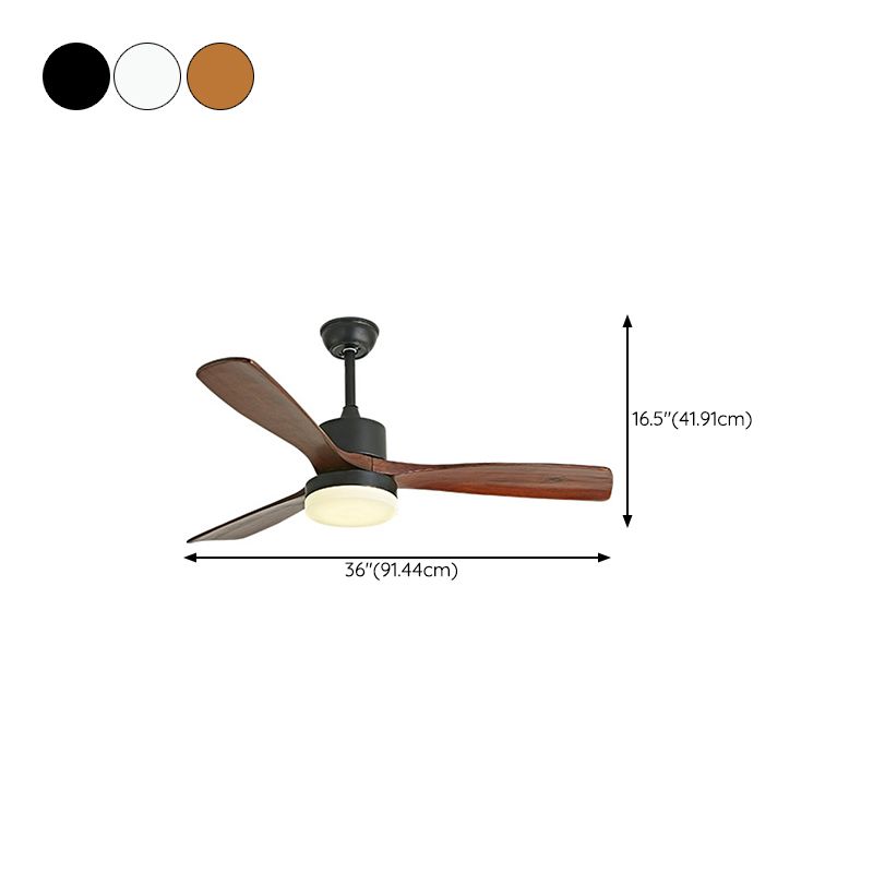 Contemporary Ceiling Fan Light Fixture Wooden LED Ceiling Lamp for Bedroom