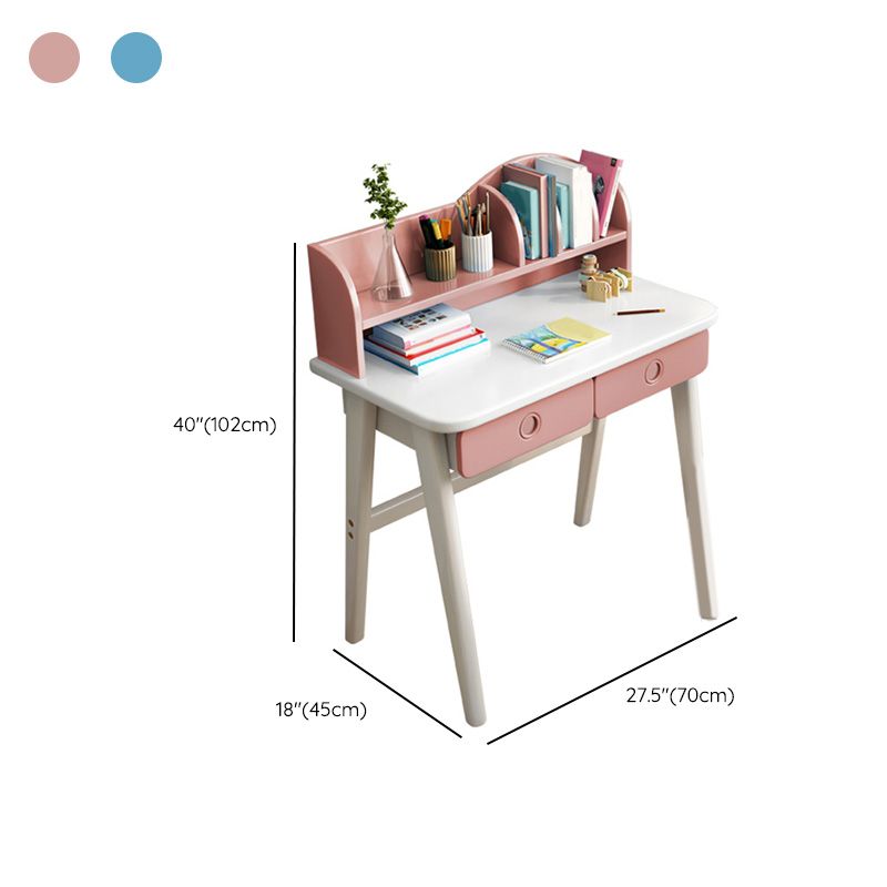 Home Kids Desk 11.7" W Solid Wood Writing Desk with Storage Drawer