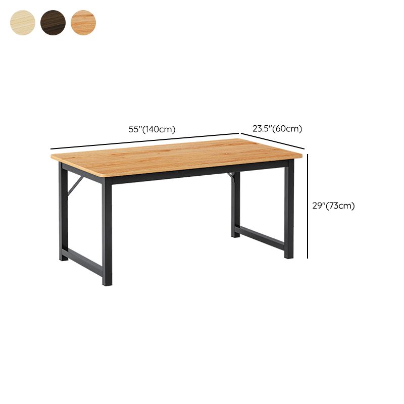 Contemporary Wooden Office Desk Sled Base Writing Desk with Steel Legs