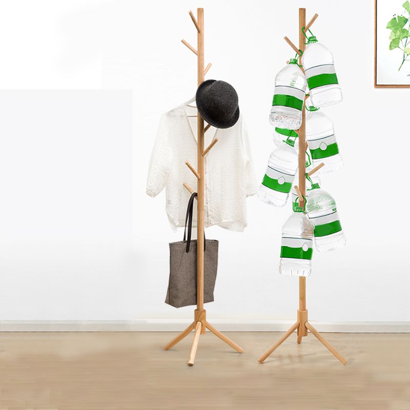 Modern Coat Hanger Wooden Entryway Kit Free Standing Coat Rack