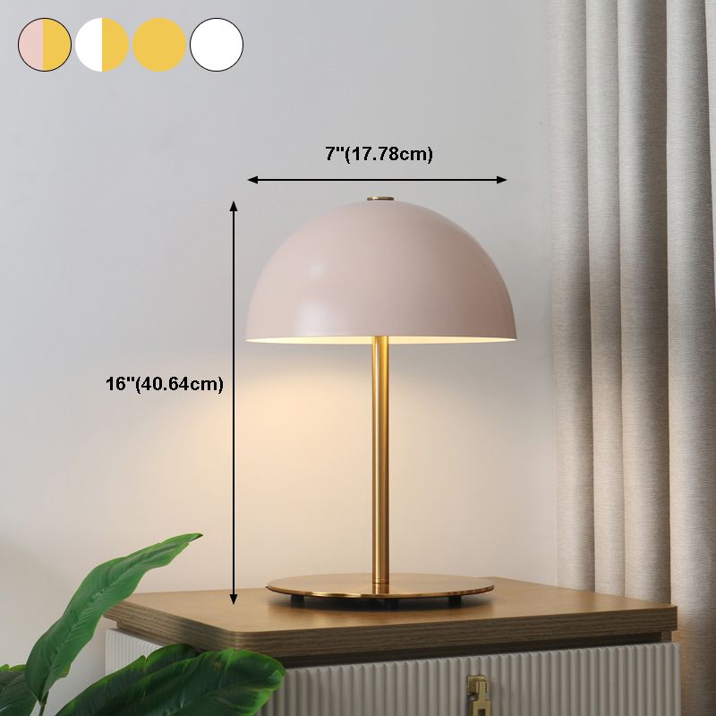 2 Lights Dome Night Table Lamps Modern Style Metal Table Lamp