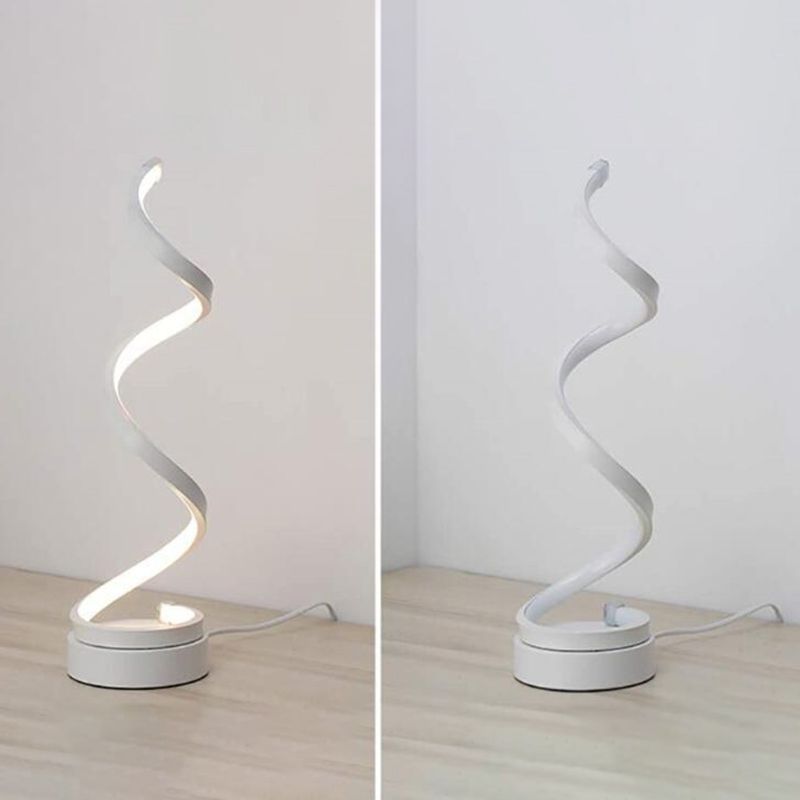 Modern Minimalist Style Spiral LED Table Lamp Aluminum Table Light for Bedroom