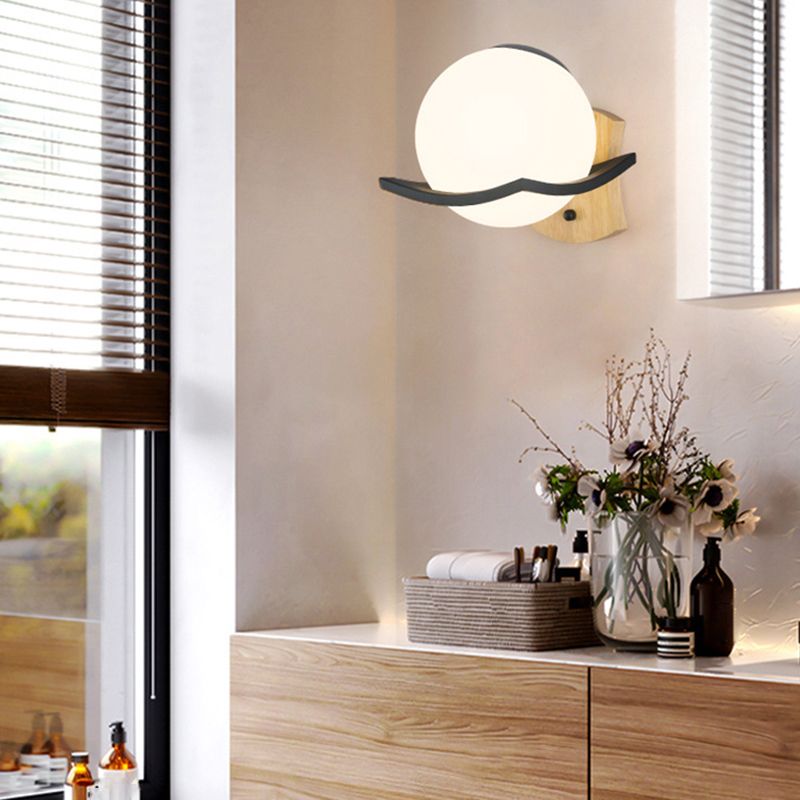 Modern Simple 1-Light Vanity Lamp Ball Shape Vanity Light for Shower Room