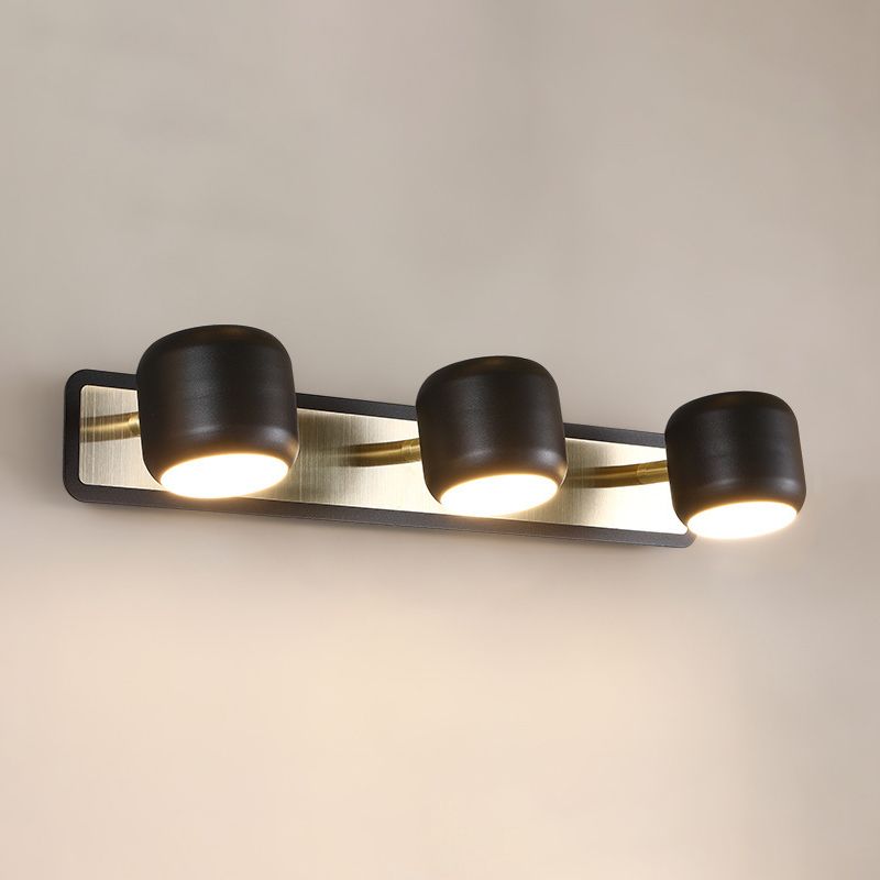 Aluminum Multi Lights Vanity Wall Light Fixtures Modern Style Cylinder Wall Lamps