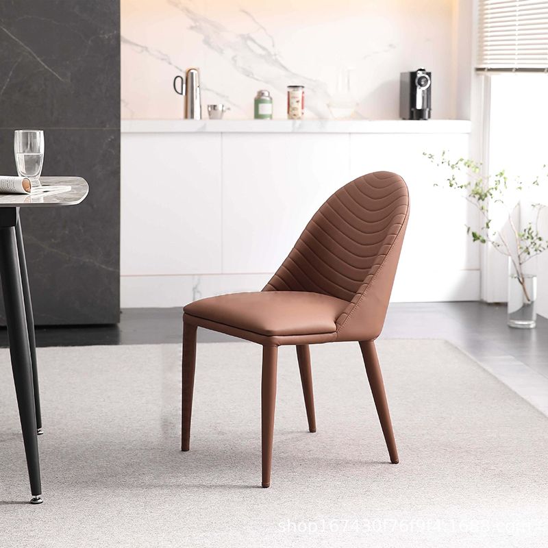 Contemporary Chair Dining Armless Chair for Kitchen with Metal Legs