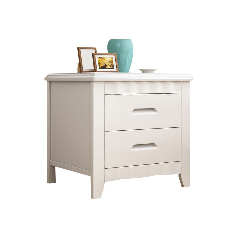 Modern Accent Table Nightstand Antique Finish Nightstand with Drawers