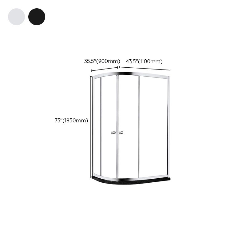 Frame Shower Bath Door Black Transparent Double Sliding Shower Doors