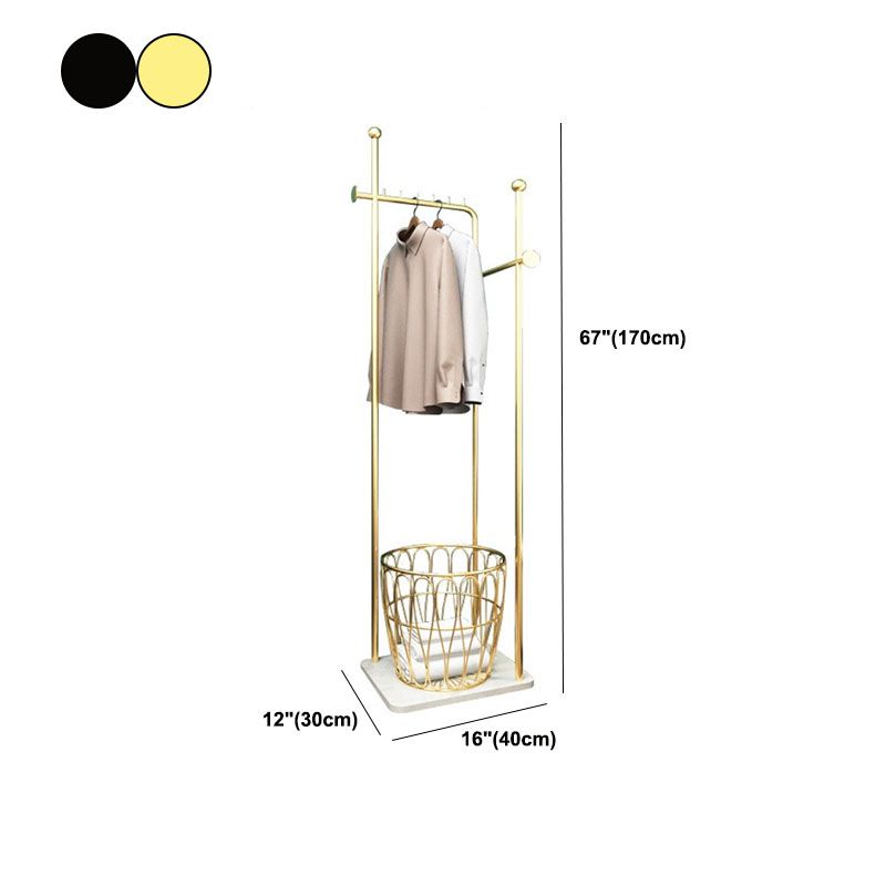 Modern Entryway Kit with Hooks Basket Modern Metal Coat Rack