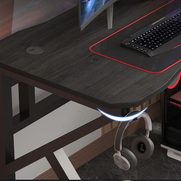 23.62" W Wooden Gaming Desk Modern Curved Computer Desk with Steel Legs