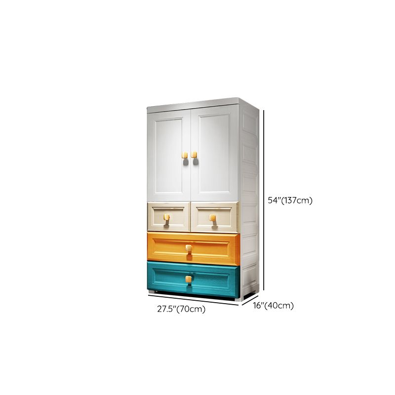 Modern Style Wardrobe Armoire Plastic Wardrobe Closet with Drawers