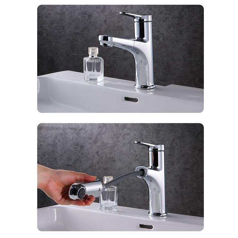 Contemporary Vessel Faucet Copper Pure Color Single Handle Retractable Vessel Faucet