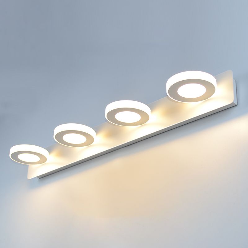 Metalen geometrische wandbevestiging verlichting moderne multi -lichten spiegel muurlamp in het wit in het wit