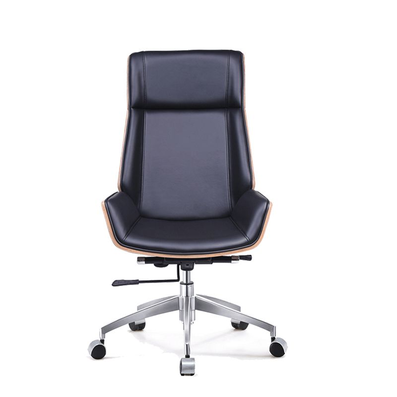 High Back Executive Chair Contemporary Faux Leather Armless Chair