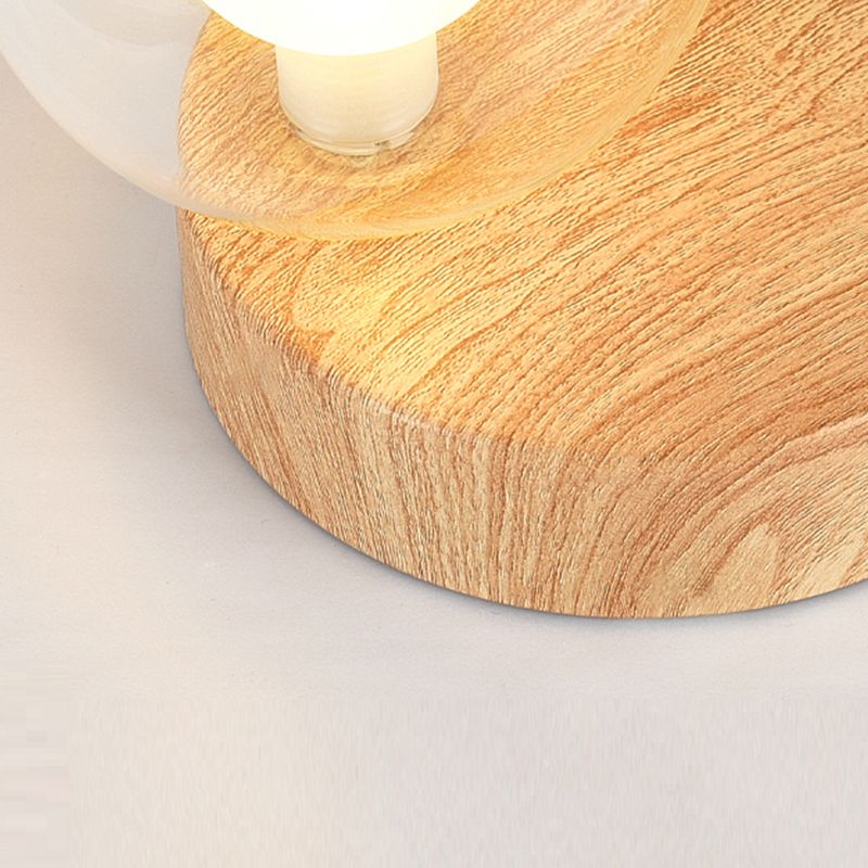 Modern Simple Ceiling Lamp Ball Shape Wood Grain Ceiling Light for Bedroom